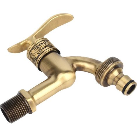 Robinet en laiton sculpté Antique, robinets de jardin d'extérieur décoratifs pour Machine à laver, robinet de toilette de luxe (1/5)