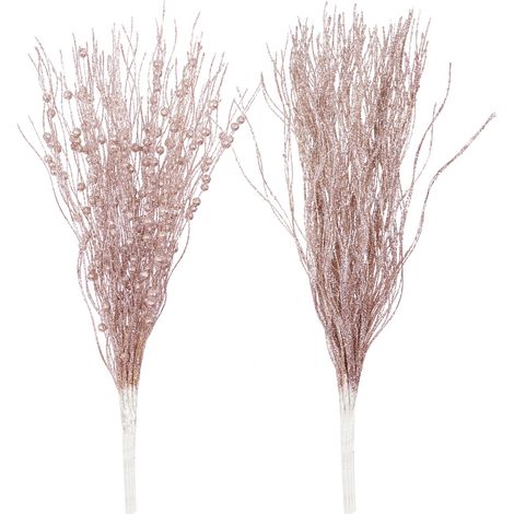16 Perlenstiele für Brautsträuße, Perlengirlande für den Weihnachtsbaum, Hochzeits- und Partydekorationen, Roségold (1/3)