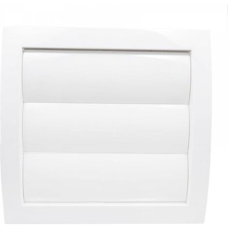 1 grille de ventilation (blanche) avec ouverture de Ø 200 mm, avec volet mobile, persienne et clapet anti-retour. Fabriquée en plastique ABS. (1/5)