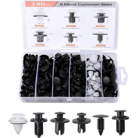 Rivet Plastique,Clips de Fixation Voiture,Clip Voiture,Convient aux Garniture de Panneau,Garniture Porte,Pare-chocs,Capot Moteur et Aux Garde-boue (1/5)