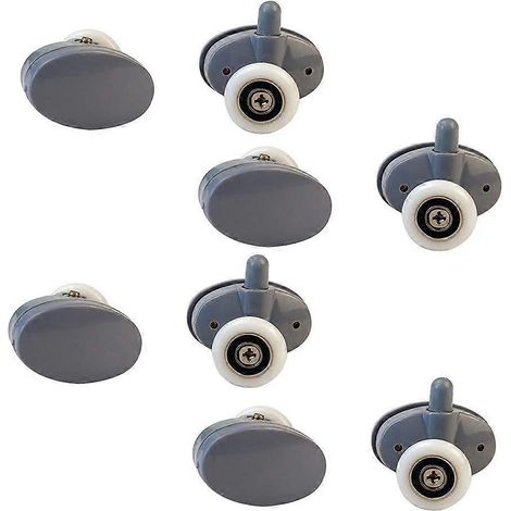 Roulettes de rechange pour porte de douche coulissante en verre de 23 mm - Compatibles avec les trous du verre - Accessoires de salle de bain à monter soi-même (1/5)