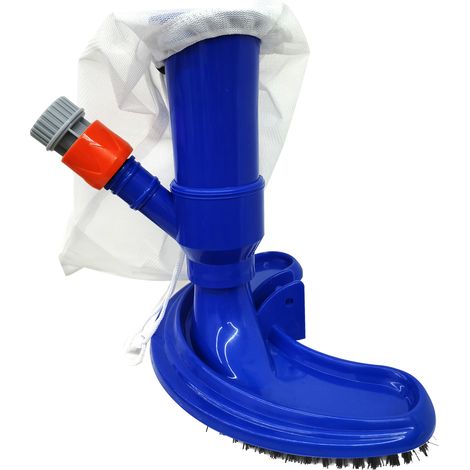 Brosse de nettoyage pour aspirateur de piscine avec sac en filet et aspiration pour petites piscines, bassins, fontaines et spas (connecteur US) (1/2)