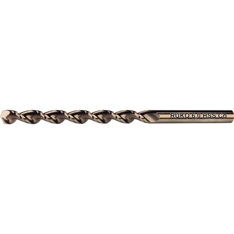 Forets hélicoïdaux RUKO, paquet de 10, Ø 10 mm, HSS-Co 5 cobalt, DIN 340, auto-centrants. (1/3)