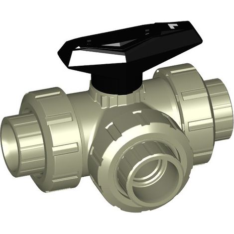 Rotule GF 3 voies 543 horizontale PP/EPDM d 16 douille/alésage en L