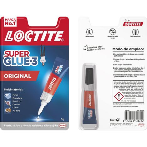 Pegamento en Tubo Loctite Super Glue-3/ 3g