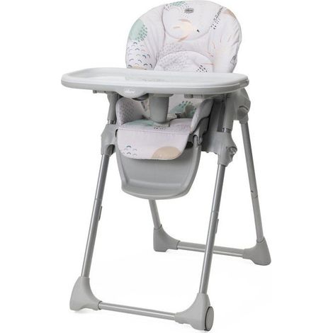Trona CHICCO Polly Easy con arn茅s de 5 puntos respaldo reclinable bandeja extra铆ble 15 kg gris blanco (1/5)