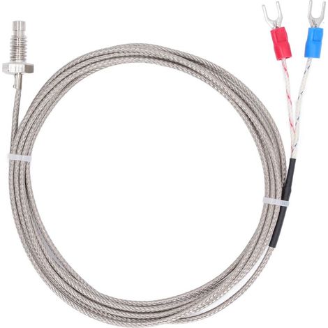 Sonde thermocouple type K à vis M6, capteur de température à 2 fils de 2 mètres pour mesure précise, adapté pour installations et appareils de mesure (1/5)