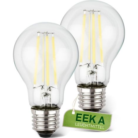Briloner 2er Set Filament LED Lampe E27, A60, Warmweißes Licht, Energieeff. Klasse A, Ø6 x 10,6 cm
