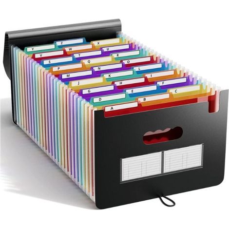 Trieur A4 extensible 25 poches – Rangement documents en plastique PP – Capacité jusqu'à 3000 feuilles – Pour bureau et école (1/5)