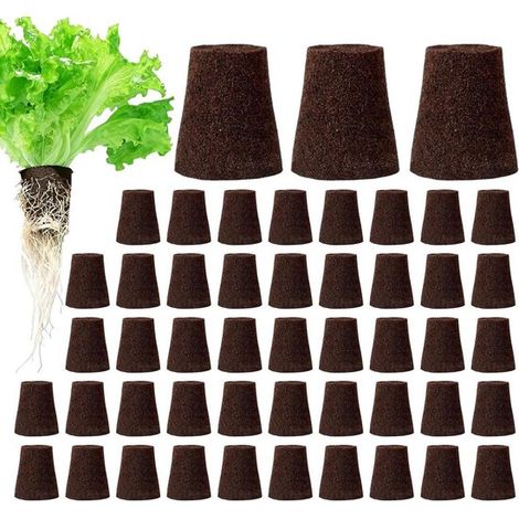 Cápsulas para raíces - Sustrato - Cultivo de plantas - Minimiza el estrés radicular - 50 unidades - Negro (1/5)