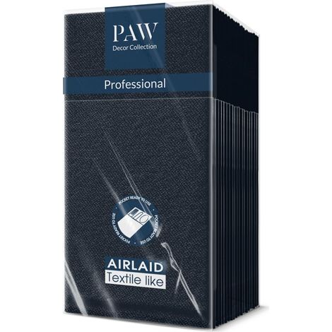 Serviettes Pochette Effet Tissu 1/8, 25 pièces - Toucher Doux Noir (1/5)