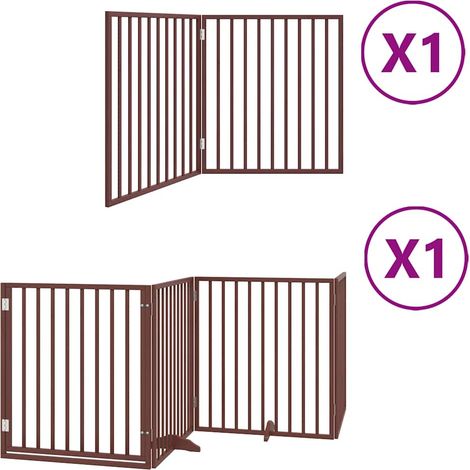 Maison Exclusive - Cancello Cani Porta Pieghevole Marrone 6 Pannelli 480cm Pioppo
