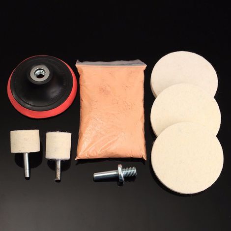 8-teiliges Autoglas-Polierset mit 120 g Ceroxidpulver, Windschutzscheiben-Polierset (1/5)