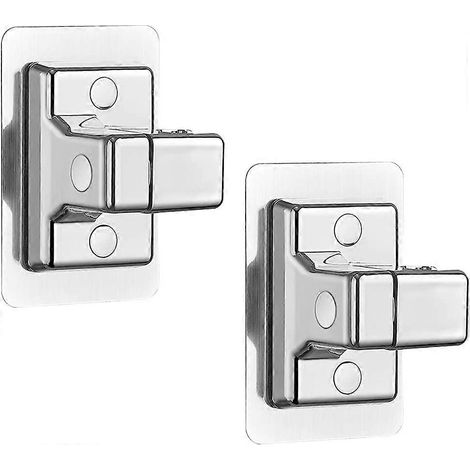 Lot de 2 supports de douchette orientables à 360°, sans perçage, fixation murale par ventouse, support de douche universel et amovible, argent (1/4)