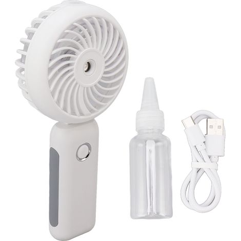 Ventilateur Brumisateur Portable Rechargeable - Mini Ventilateur Pliable avec Batterie 4000mAh, 3 Vitesses, Blanc - Rafraîchisseur d'Air Personnel (1/5)