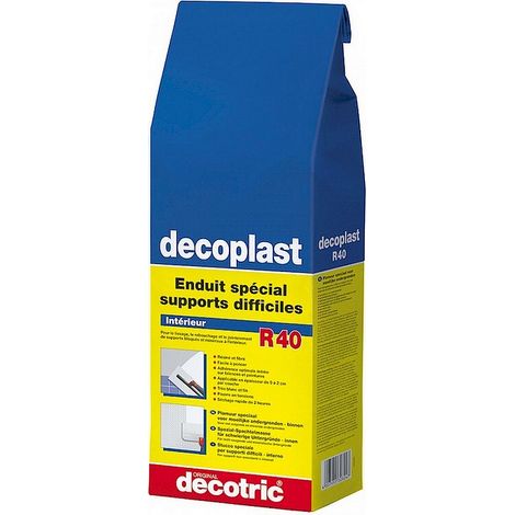 Enduit de rebouchage fibré 5 kg – Spécial supports difficiles – Application intérieure – Pour faïence et carrelage – Decotric