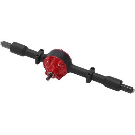 Essieu de pont arrière métallique pour transmission WPL D12 pièces de rechange RC (Noir Rouge) (1/5)