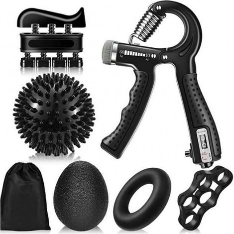 Hand Grip Musculation,6 pièces Muscleur de Main avec Comptage, 5-60KG Résistance Réglable Hand Gripper, Exerciseur de Doigts (1/4)