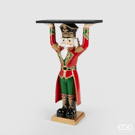 EDG Enzo De Gasperi Soldatino Natale Poly con Vassoio H 107 Cm Verde Rosso