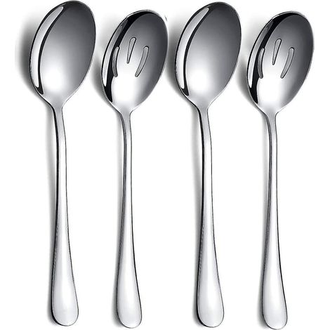 Set mit 4 Servierlöffeln, bestehend aus 2 Servierlöffeln und 2 Abtropflöffeln. (1/4)