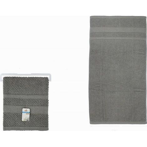 Cleafe - Asciugamano Da Bagno Viso In Cotone Morbida 48 X 90 Cm 175gr Colore Grigio 79500 - (1/2)