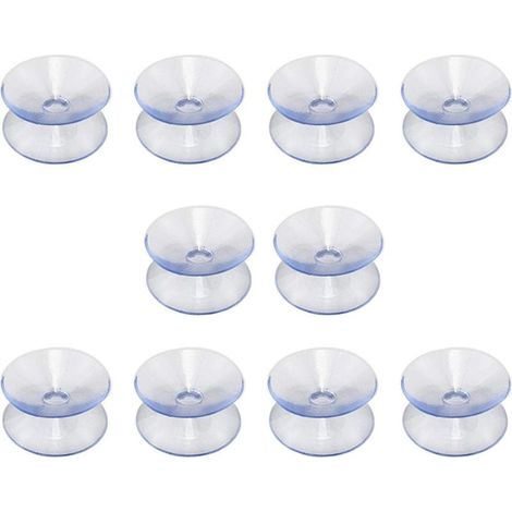 Lot de 10 ventouses double face en caoutchouc de silicone pour dessus de table - Compatible avec plateau en verre - Ventouse transparente sans crochets - Taille : 35 mm (1/3)