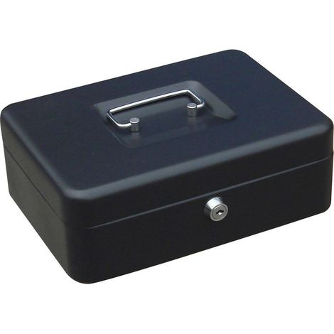 Caja de seguridad accionada con llave, 25 cm de ancho x 9 cm de alto x 18 cm de profundidad. (1/5)