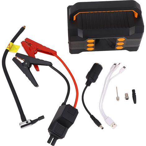 Démarreur de saut de voiture avec compresseur d'air, Booster de batterie Portable 12V pour véhicules à moteur à essence Derv, Clip intelligent 20000mAh (1/4)