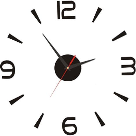 Horloge murale à faire soi-même 40 cm. petite. noire. moderne. simple. style européen. silencieuse. en acrylique. sans cadre. horloge murale 3D à faire soi-même (1/5)