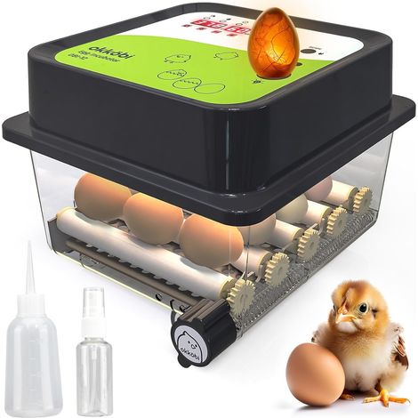 Couveuse Oeuf Automatique,12 œufs,Idéal tous âges,Incubateur Oeuf Automatique,Retournement Automatique des Oeufs + Contrôle Humidité,Mire-œufs