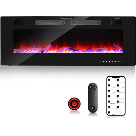 SWANEW Camino elettrico lungo 1500W 127cm Telecomando Nero (1/5)