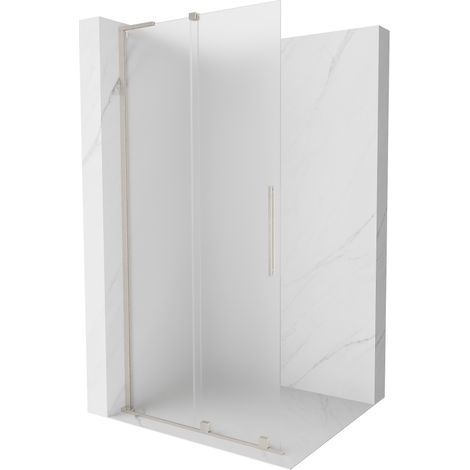 Mexen Velar L paroi de douche coulissante Walk-in 120 x 200 cm, givrée 8 mm, nickel brossé - 871-120-003-33-97 (1/5)