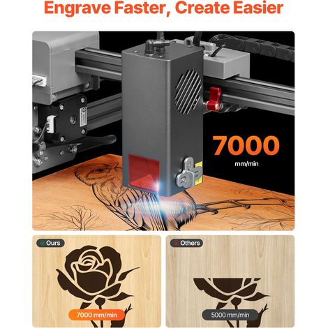 Gravure laser 20W, machine découpe gravure bois cuir verre métal avec coffret, graveur découpeur 7000 mm/min, surface 300x300 mm, classe 1 (1/5)