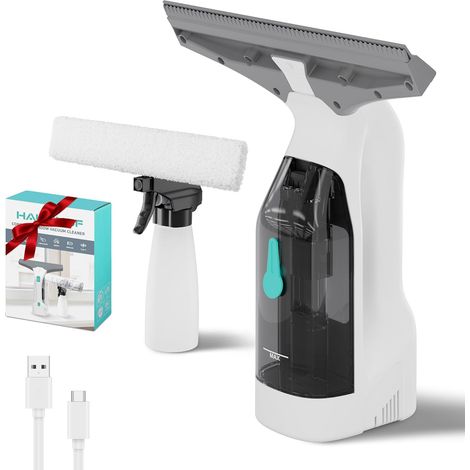 1 Nettoyeur de Vitres, Aspirateur Sans Fil 2 kPa, Raclette 28cm, Réservoir 100 ml, Autonomie 30 min, pour Miroirs et Carrelage (1/5)