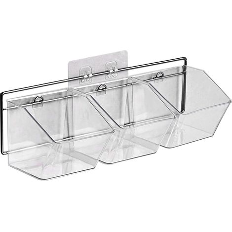 Wandmontierter Aufbewahrungsbehälter, 3-lagige hängende Küchenbox für Knoblauch, Ingwer und Zwiebeln (horizontal). (1/5)