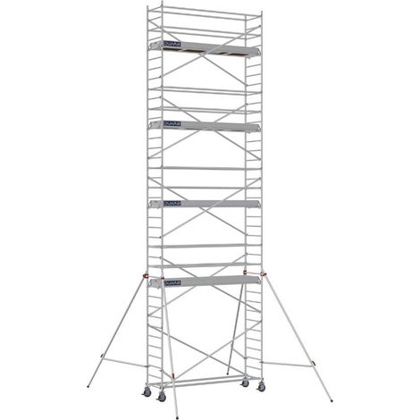 DUARIB - Échafaudage roulant aluminium Docker – Version lisses – Largeur 85 cm – Hauteur max 11,90 m – Longueur 2,05 / 2,54 / 2,95 m - Hauteur de plateau 8,9 m - L 2,95 x l 0,85 m (1/3)