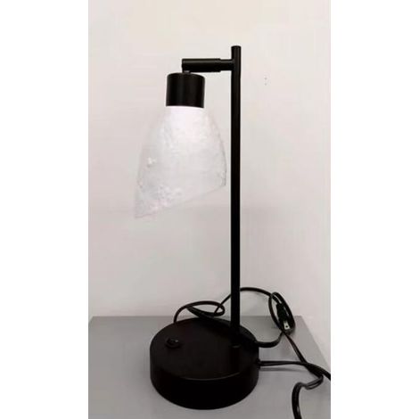 Lampe de table industrielle avec abat-jour en forme de lune vintage pour bureau avec ampoule blanche chaude à intensité variable, table de chevet, ports USB A+C, port AC pour chambre à coucher, salon, (1/2)