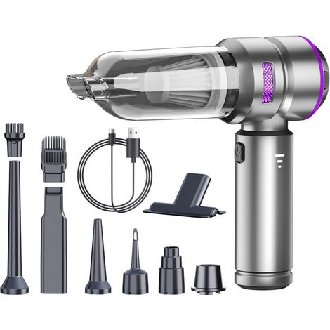Aspirateur à main, batterie 25 000 Pa, 3 vitesses, 8000 tr/min, électrique, avec moteur sans balais, mini aspirateur sans fil, pour bureau, maison, cuisine, poils d'animaux (1/5)