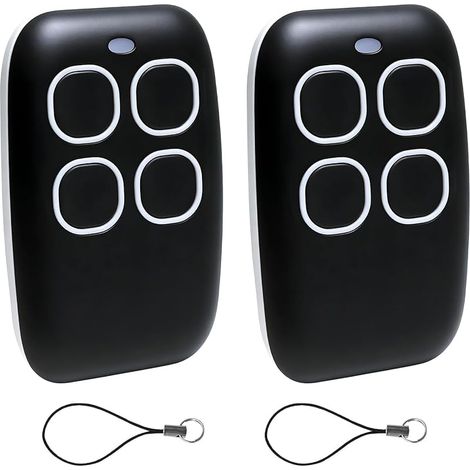 Lot de 2 télécommandes universelles pour porte de garage - 433 MHz - Multifonction - Code tournant et code fixe - 4 en 1 - Compatible avec plus de 90 marques - Étanche IPX6 - Blanc (1/5)