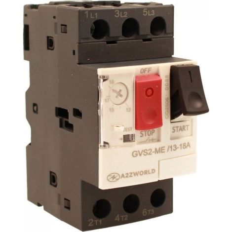 Salvamotore Interruttore Termico di Protezione Motore, 3P 2.5M Regolabile 16A 10-16A 5.5KW AC 590V Monofase e Trifase IP20 IEC60947-2