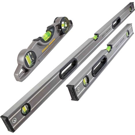 Stanley Fatmax Pro Box Beam Spirit Levels 1200mm 600mm 250mm XTHT42916-5