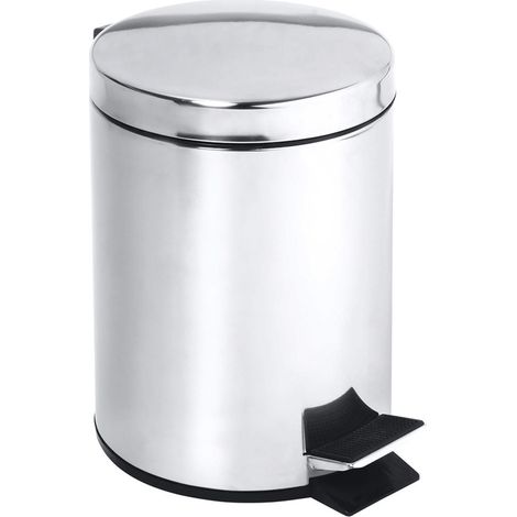 Poubelle 3L avec ouverture au pied, chrome brillant (104315022A)