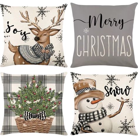 SET DI 4 FEDERE NATALIZIE DECORATIVE 45X45 [FEDERE4]