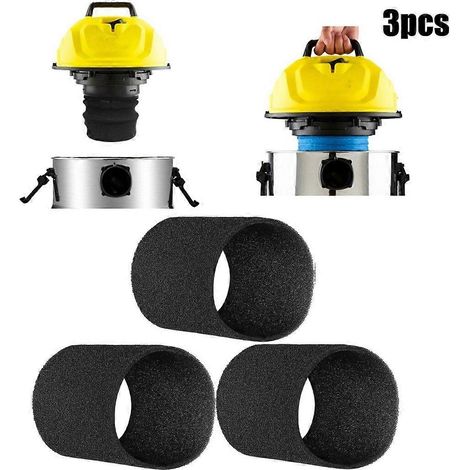 Lot de 3 filtres en mousse pour aspirateur eau et poussière Kärcher 57315950 A2004 A2054 A2024, de rechange pour le nettoyage domestique (1/2)
