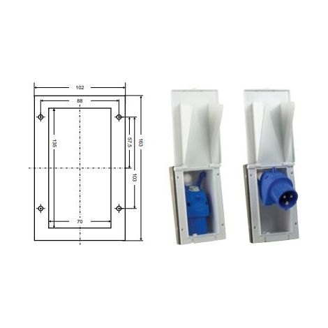 Spina di alimentazione mono IEC 1PNT/16A/230V retrattile - SCHWABE - 61463