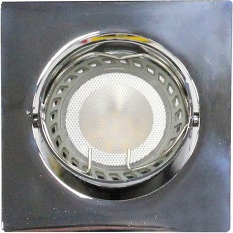 Spot LED encastré GU10 6W carré inclinable chromé