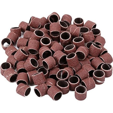 100Pcs Tambour de ponçage Bandes de Ponçage 1/2 (pouces) 80 Grit Sand Bands Shank Kit d'outils rotatifs avec 2 Pcs Mandriaux