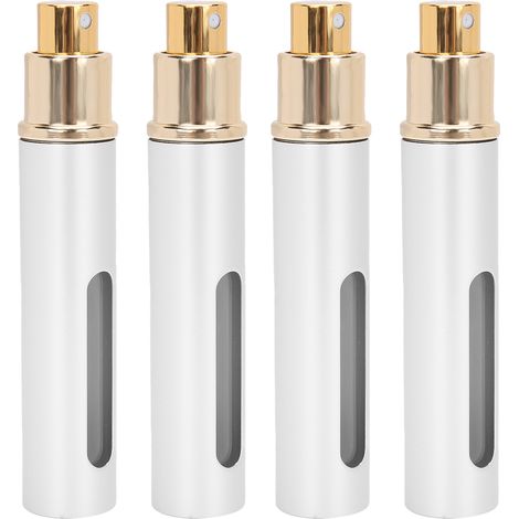 Flacons de parfum rechargeables en verre, vaporisateurs portables et vides, 10 ml x 4, argent (1/5)