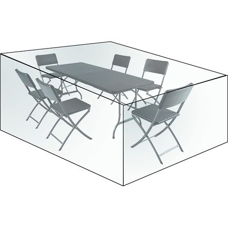 Housse de protection pour meubles de jardin WOLTU, Imperméable, 240x136x88 cm, Transparent (1/4)