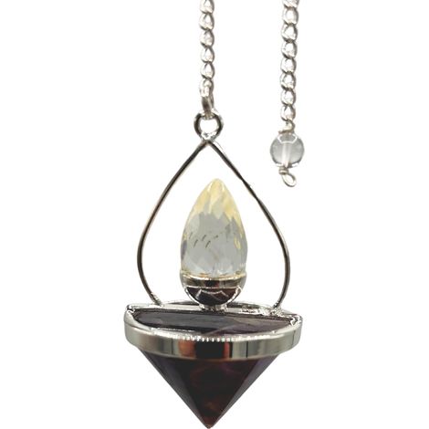 Pendule Lanterne de Vie en Pierres Précieuses - Améthyste et Quartz de Roche- Vendu par 1 (1/3)